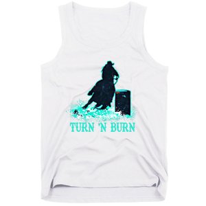 Barrel Racer Barrel Racing Horse Turn And Burn Teal Blue Cute Gift Tank Top