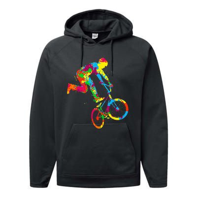 BMX Rider Bike Bicycle Stunt Racing Kids Performance Fleece Hoodie