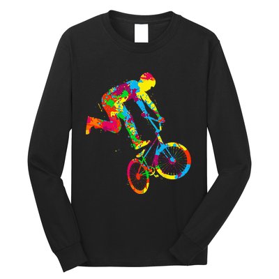 BMX Rider Bike Bicycle Stunt Racing Kids Long Sleeve Shirt