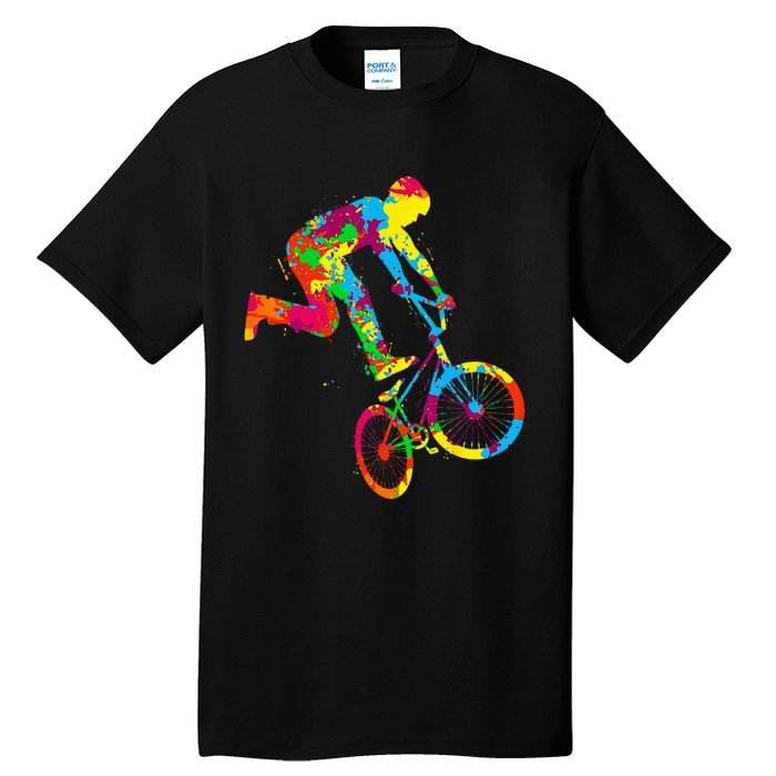 BMX Rider Bike Bicycle Stunt Racing Kids Tall T-Shirt