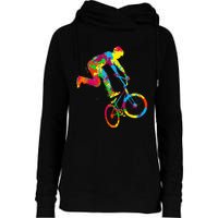 BMX Rider Bike Bicycle Stunt Racing Kids Womens Funnel Neck Pullover Hood