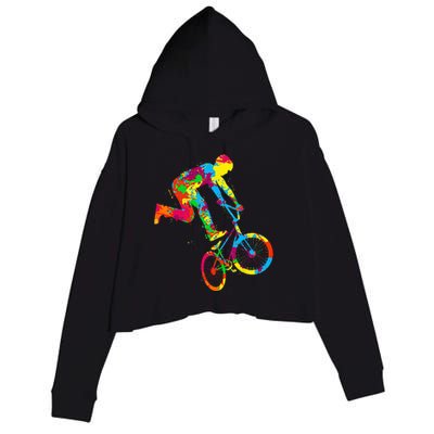 BMX Rider Bike Bicycle Stunt Racing Kids Crop Fleece Hoodie