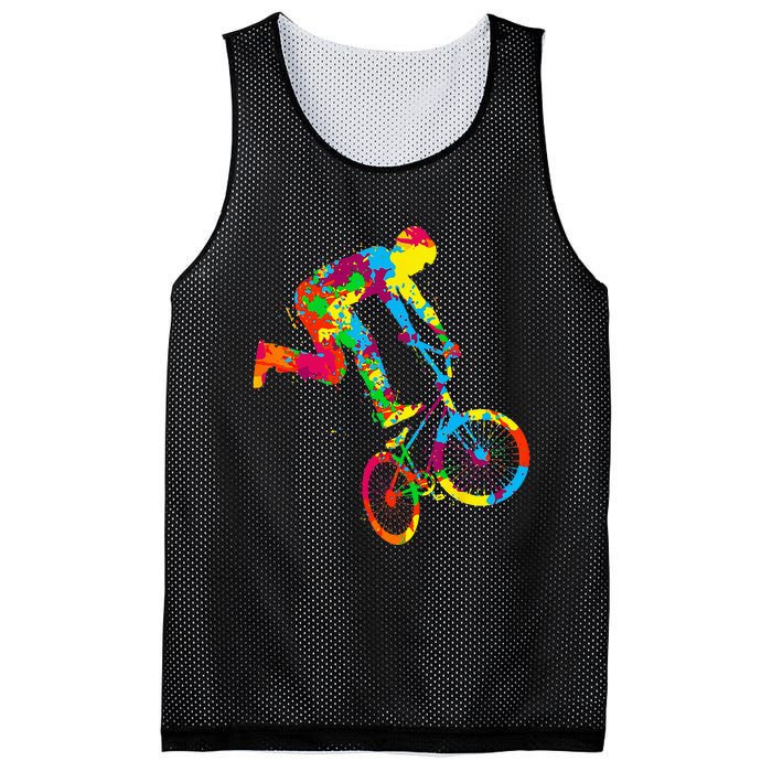 BMX Rider Bike Bicycle Stunt Racing Kids Mesh Reversible Basketball Jersey Tank