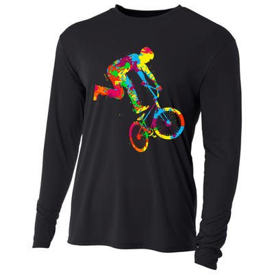 BMX Rider Bike Bicycle Stunt Racing Kids Cooling Performance Long Sleeve Crew