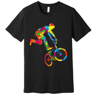 BMX Rider Bike Bicycle Stunt Racing Kids Premium T-Shirt