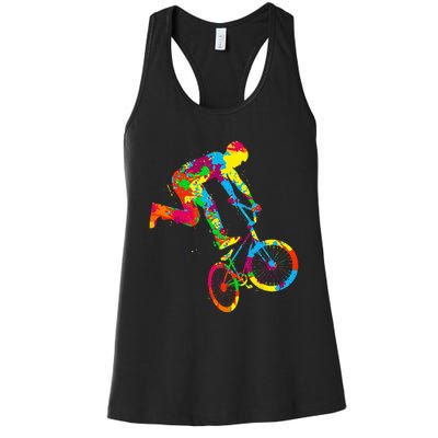 BMX Rider Bike Bicycle Stunt Racing Kids Women's Racerback Tank