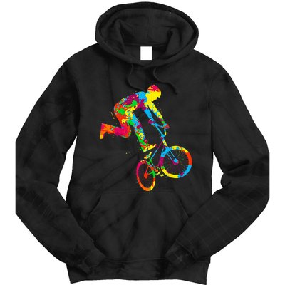 BMX Rider Bike Bicycle Stunt Racing Kids Tie Dye Hoodie