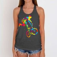 BMX Rider Bike Bicycle Stunt Racing Kids Women's Knotted Racerback Tank