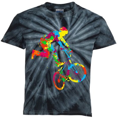 BMX Rider Bike Bicycle Stunt Racing Kids Kids Tie-Dye T-Shirt