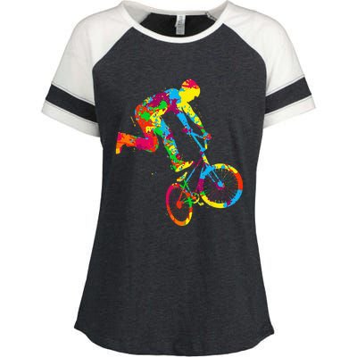 BMX Rider Bike Bicycle Stunt Racing Kids Enza Ladies Jersey Colorblock Tee