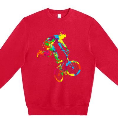 BMX Rider Bike Bicycle Stunt Racing Kids Premium Crewneck Sweatshirt