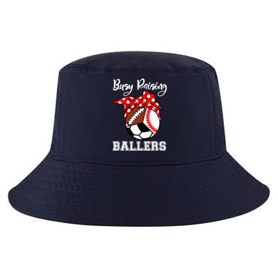 Busy Raising Ballers Funny Baseball Football Soccer Mom Cool Comfort Performance Bucket Hat