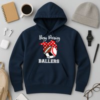 Busy Raising Ballers Funny Baseball Football Soccer Mom Hoodie