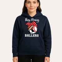 Busy Raising Ballers Funny Baseball Football Soccer Mom Hoodie