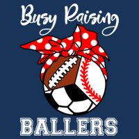 Busy Raising Ballers Funny Baseball Football Soccer Mom Zip Tote Bag