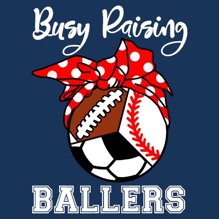 Busy Raising Ballers Funny Baseball Football Soccer Mom Zip Tote Bag