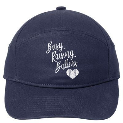 Busy Raising Ballers Baseball Softball Cute Gift Mom Gift 7-Panel Snapback Hat