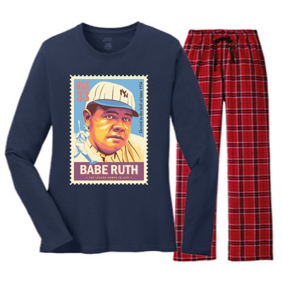 BABE RUTH Women's Long Sleeve Flannel Pajama Set 