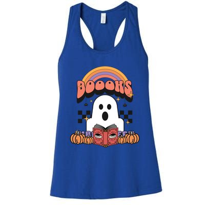 Booooks Reading Books Sarcastic Halloween Costume Boo Read Gift Women's Racerback Tank