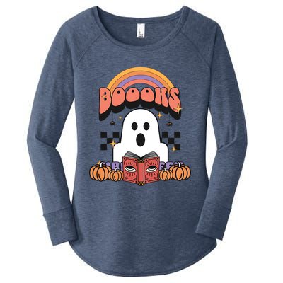 Booooks Reading Books Sarcastic Halloween Costume Boo Read Gift Women's Perfect Tri Tunic Long Sleeve Shirt