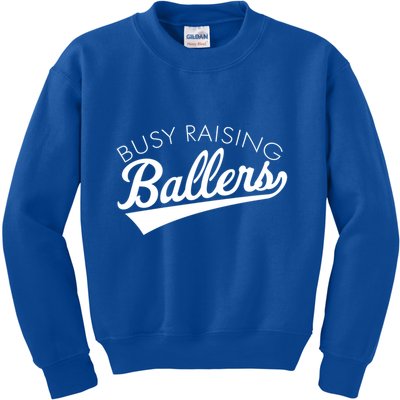 Busy Raising Ballers Baseball Mom And Parent Sports Great Gift Kids Sweatshirt