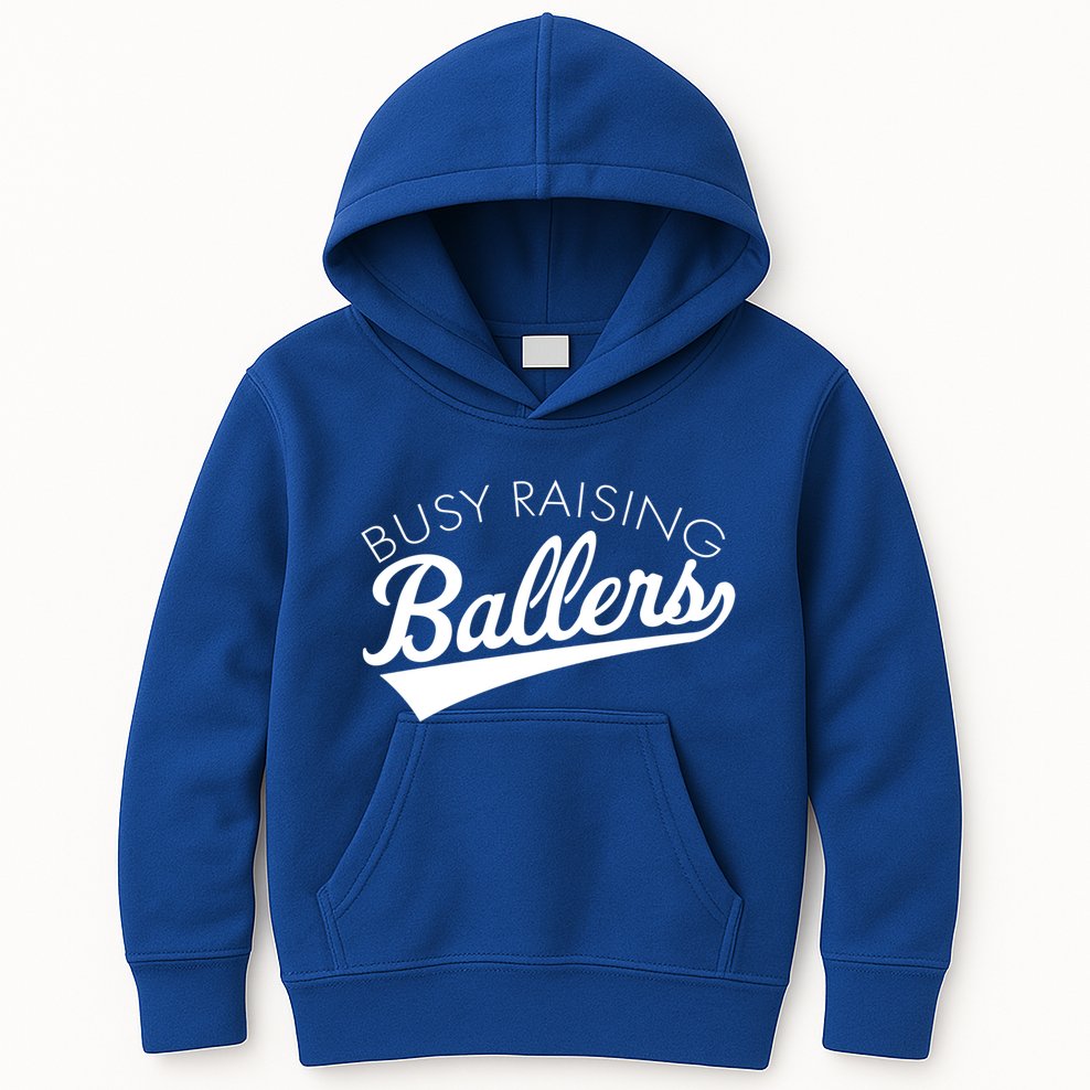 Busy Raising Ballers Baseball Mom And Parent Sports Great Gift Kids Hoodie