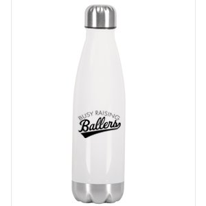 Busy Raising Ballers Baseball Mom And Parent Sports Great Gift Stainless Steel Insulated Water Bottle