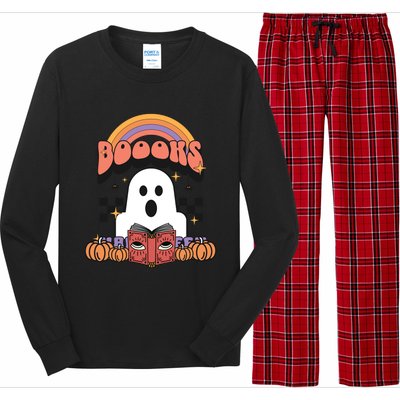 Booooks Reading Books Sarcastic Halloween Costume Boo Read Cool Gift Long Sleeve Pajama Set