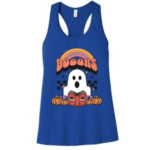 Booooks Reading Books Sarcastic Halloween Costume Boo Read Cool Gift Women's Racerback Tank