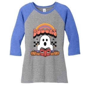 Booooks Reading Books Sarcastic Halloween Costume Boo Read Cool Gift Women's Tri-Blend 3/4-Sleeve Raglan Shirt