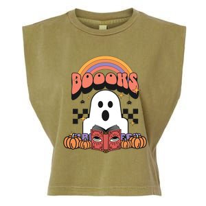 Booooks Reading Books Sarcastic Halloween Costume Boo Read Cool Gift Garment-Dyed Women's Muscle Tee