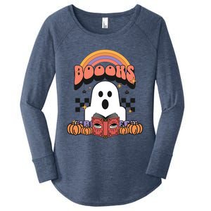 Booooks Reading Books Sarcastic Halloween Costume Boo Read Cool Gift Women's Perfect Tri Tunic Long Sleeve Shirt