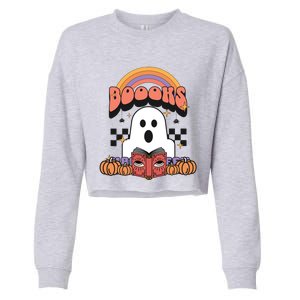 Booooks Reading Books Sarcastic Halloween Costume Boo Read Cool Gift Cropped Pullover Crew