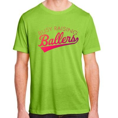 Busy Raising Ballers Baseball Mom And Parent Sports Great Gift Adult ChromaSoft Performance T-Shirt