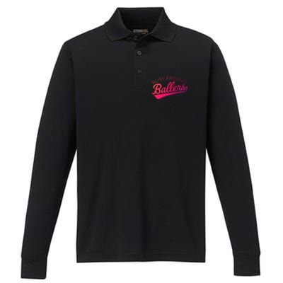 Busy Raising Ballers Baseball Mom And Parent Sports Great Gift Performance Long Sleeve Polo