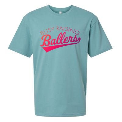 Busy Raising Ballers Baseball Mom And Parent Sports Great Gift Sueded Cloud Jersey T-Shirt