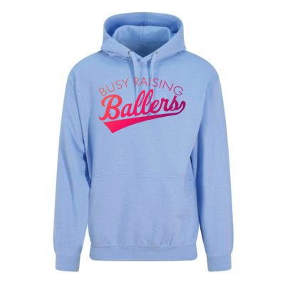 Busy Raising Ballers Baseball Mom And Parent Sports Great Gift Unisex Surf Hoodie