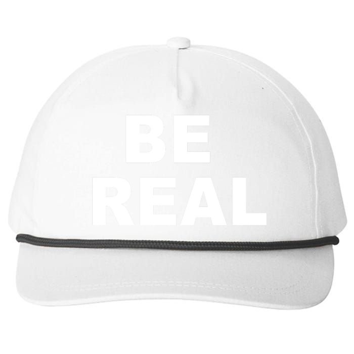 Be Real Snapback Five-Panel Rope Hat