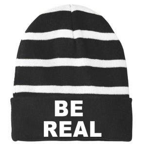 Be Real Striped Beanie with Solid Band