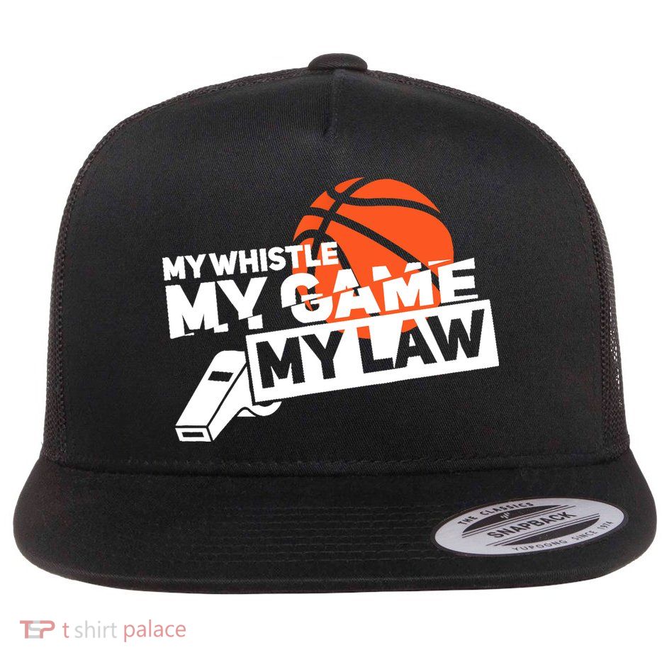 Basketball Referee - Basketballer Hoops Basketball Ref Flat Bill Trucker Hat