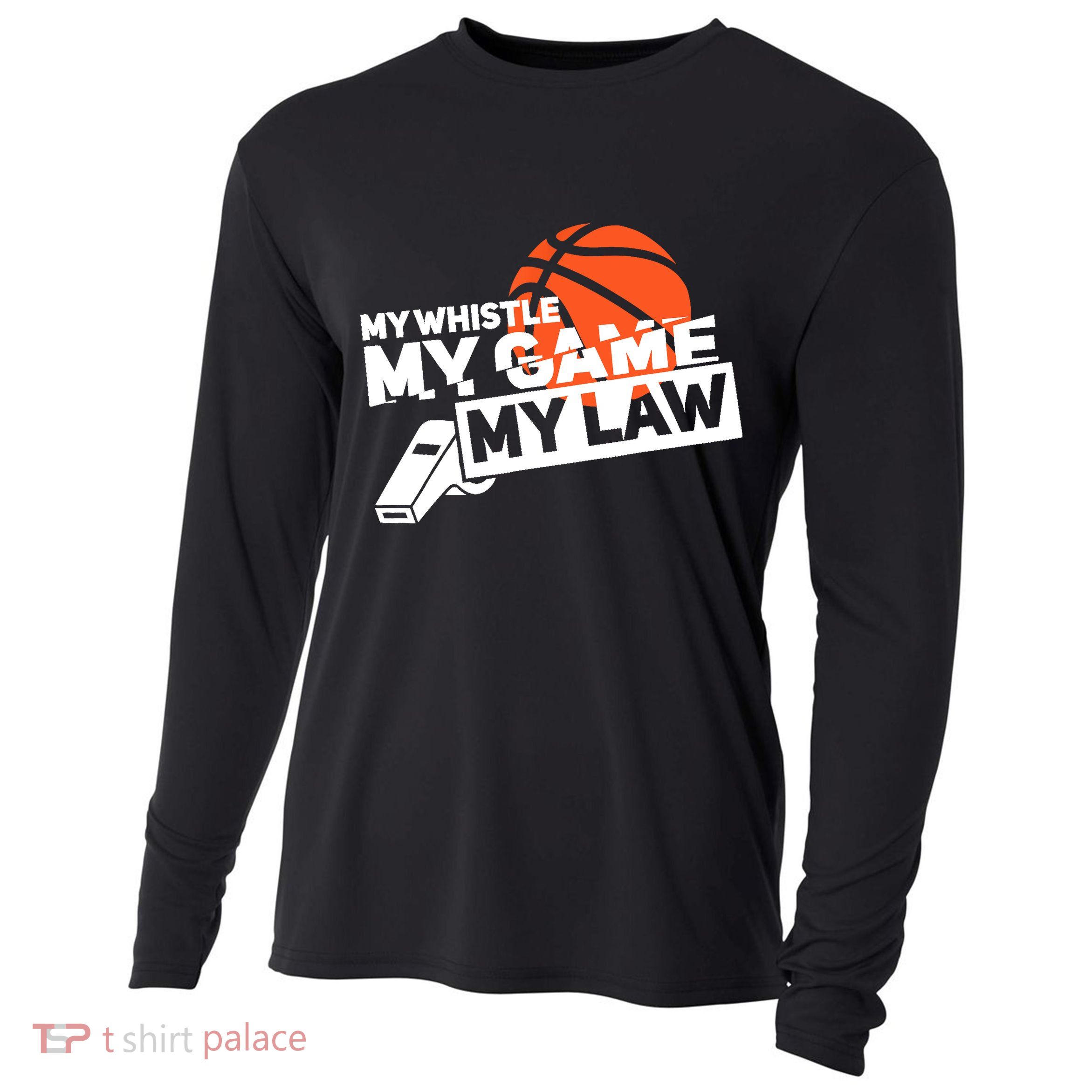 Basketball Referee - Basketballer Hoops Basketball Ref Cooling Performance Long Sleeve Crew