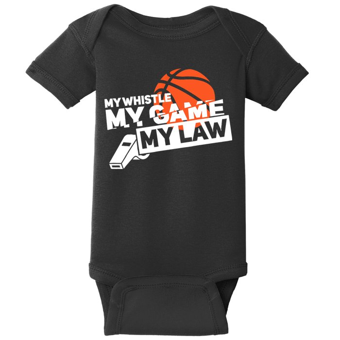 Basketball Referee - Basketballer Hoops Basketball Ref Baby Bodysuit