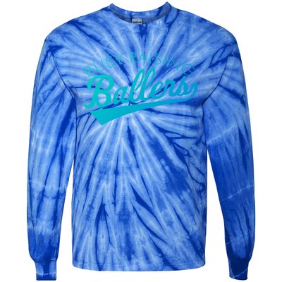 Busy Raising Ballers Baseball Mom And Parent Sports Great Gift Tie-Dye Long Sleeve Shirt