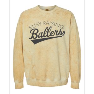 Busy Raising Ballers Baseball Mom & Parent Sports Colorblast Crewneck Sweatshirt