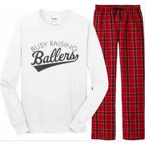 Busy Raising Ballers Baseball Mom & Parent Sports Long Sleeve Pajama Set