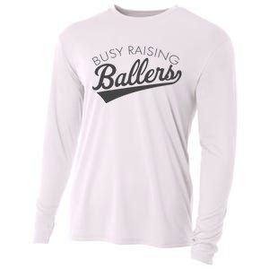 Busy Raising Ballers Baseball Mom & Parent Sports Cooling Performance Long Sleeve Crew