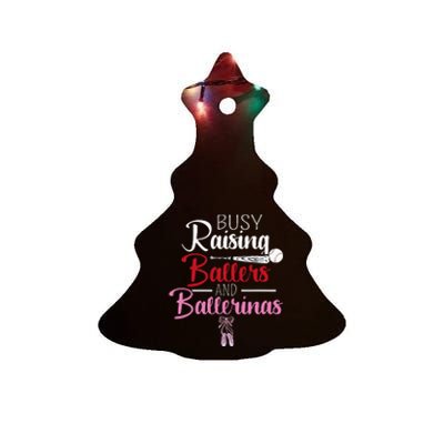 Busy Raising Ballers And Ballerinas Supporter Mom Gift Ceramic Tree Ornament