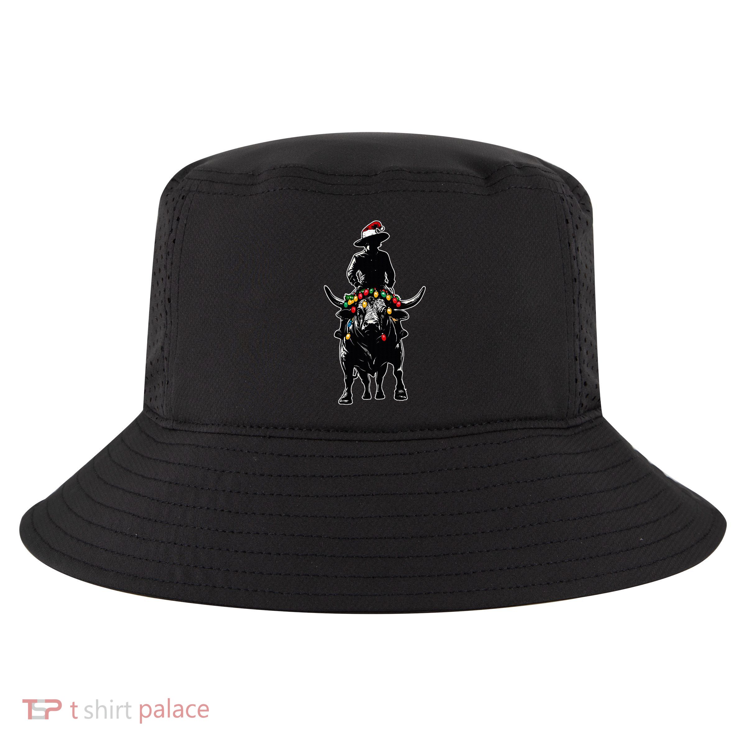 Bull Rider Bull Riding Christmas Hat Xmas Cool Comfort Performance Bucket Hat