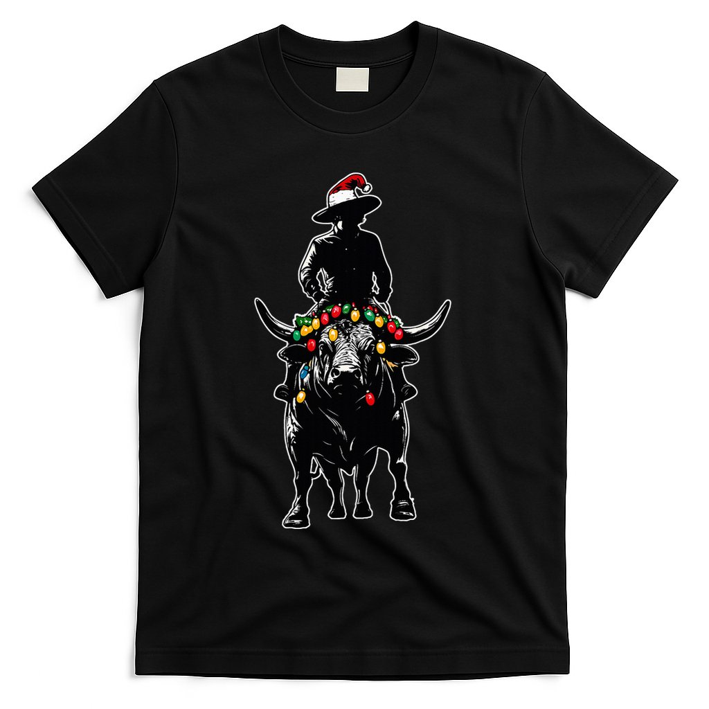 Bull Rider Bull Riding Christmas Hat Xmas T-Shirt