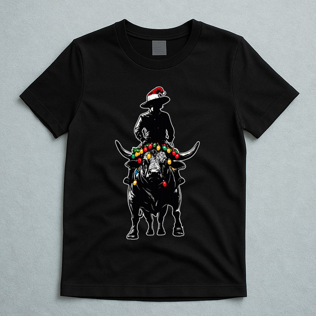 Bull Rider Bull Riding Christmas Hat Xmas T-Shirt